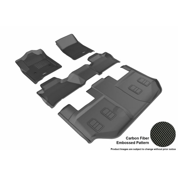 U-Ace 3D Maxpider All 3 Row Custom Fit Kagu Black Floor Mat for 2015-2016 Chevrolet Suburban Models L1CH05801509 - main